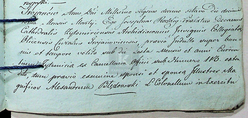 akt ślubu Aleksander Błędowski