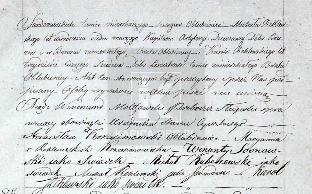 akt ślubu Stanisław Krzesimowski