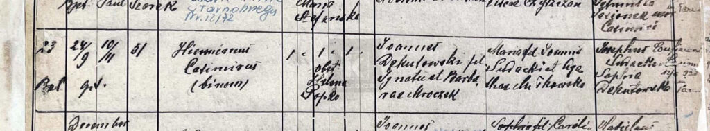 akt urodzenia Hieronim Dekutowski