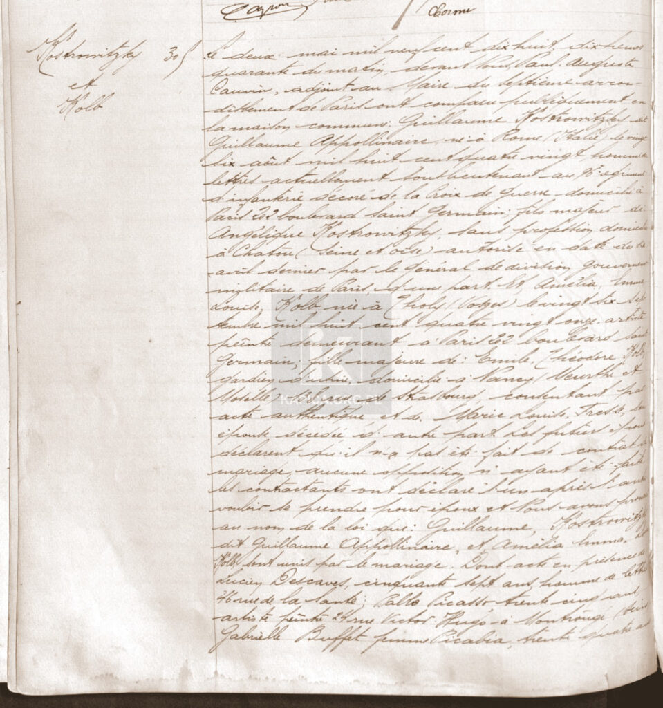 akt ślubu Wilhelm Kostrowicki