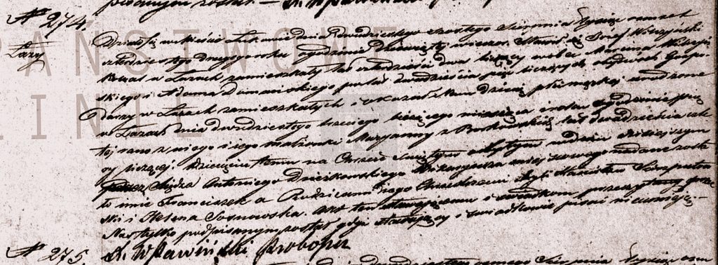 akt urodzenia Franciszek Wilczyński